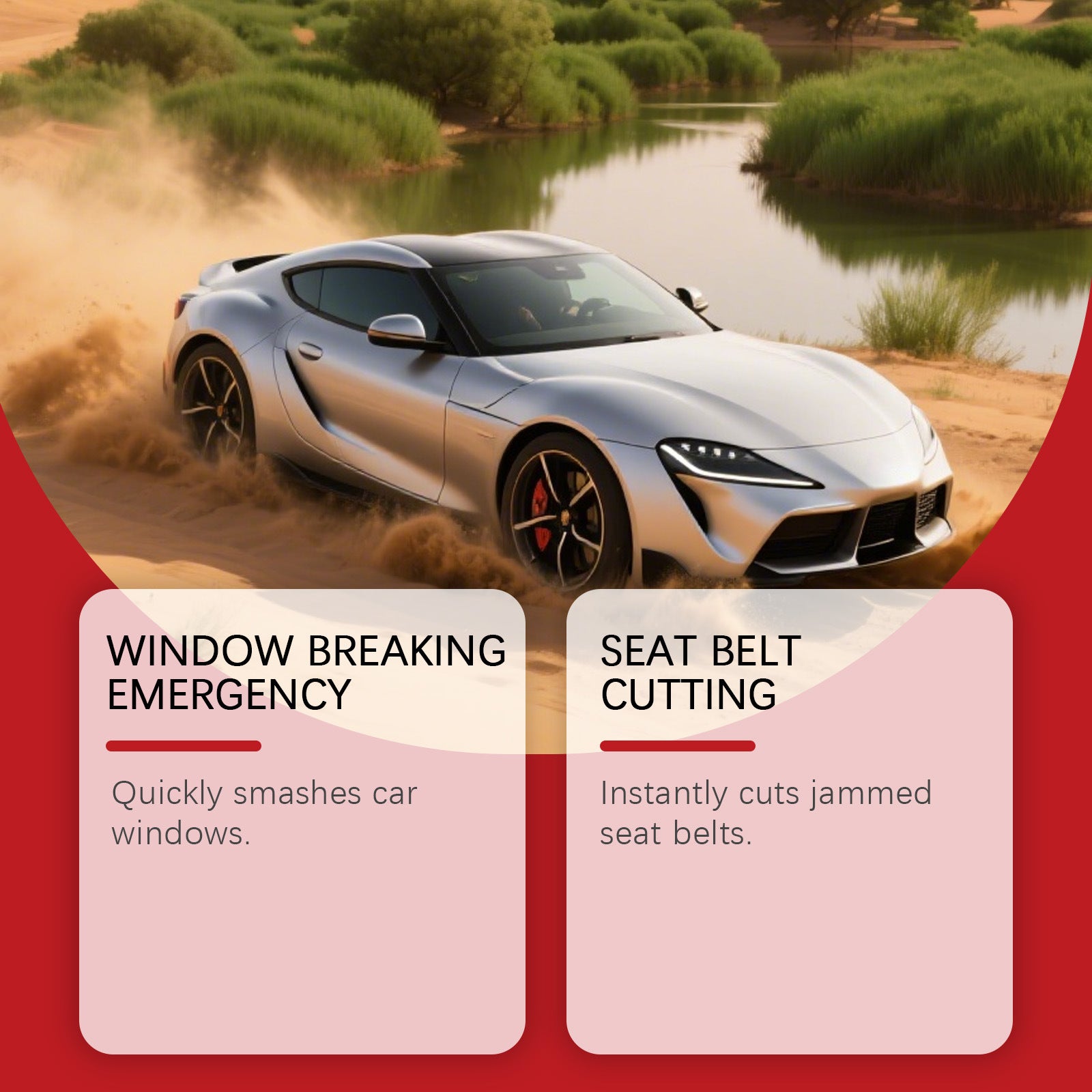 Nexas Auto LifeBar™ - Emergency Window Breaker & Seatbelt Cutter